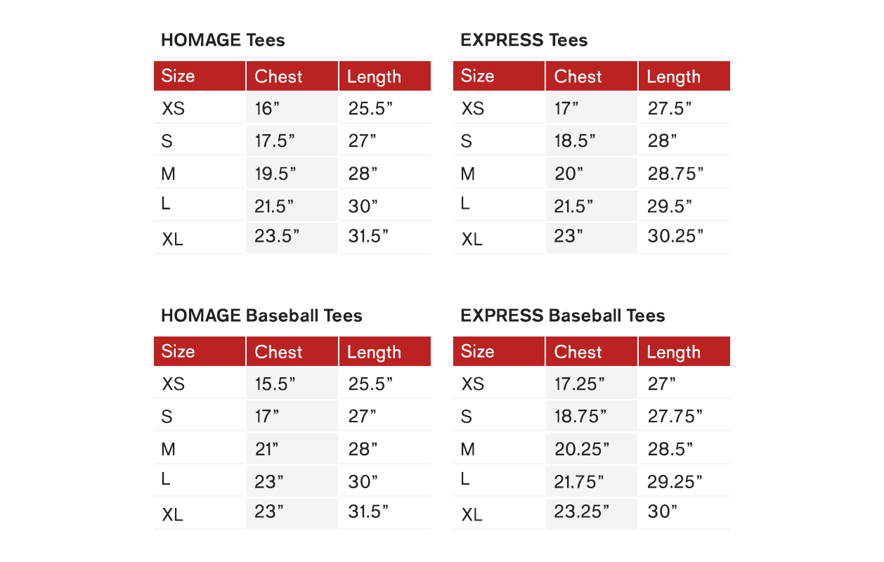 Hm Size Chart Men